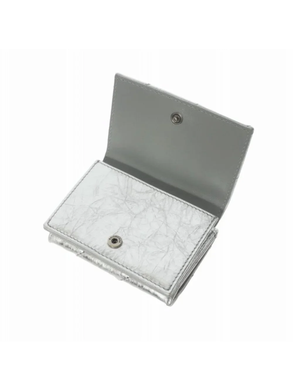 Balenciaga Crush Mini Trifold Wallet Compact Silver